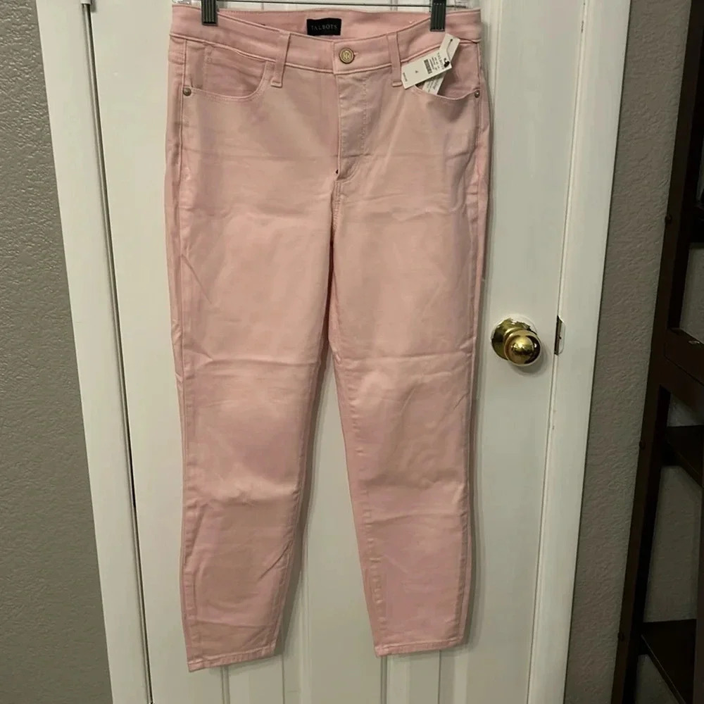 Talbots Women’s 4 Jegging Crop Pink Comfort Stretch Pockets High Waist NWT